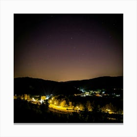 Night Sky Over A Village Canvas Print