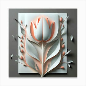Decorated paper and tulip flower 8 Canvas Print