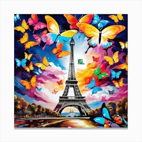 Paris With Butterflies 129 Canvas Print