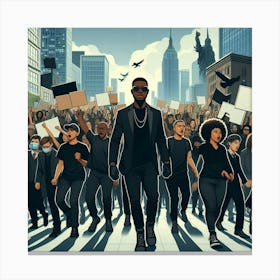 Black People In A City Canvas Print