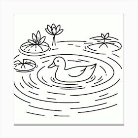 Line Art duck Canvas Print