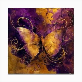 Butterfly In Purple And Gold Canvas Print