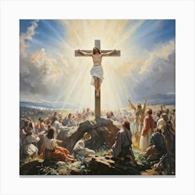 A Depiction Of A Sunday Morning Where The Essence Of The Resurrection After Jesus Christs Crucifixi (1) Canvas Print