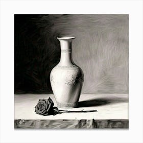 Simple Vase and Rose AI 2024 12 12 At 15 Canvas Print