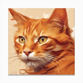 Orange Cat Art Print (1) Canvas Print