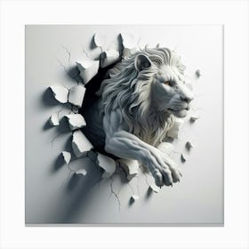 Lion Wall Breakthrough Art Canvas Print