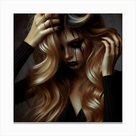 Sexy Girl With Makeup Canvas Print