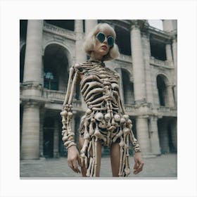Skeletal Couture Architecture Fashion Woman Canvas Print