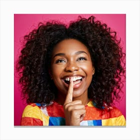 African American Young Woman Smiling With An Expression Of Happiness And Success Isolated Against (1) Canvas Print