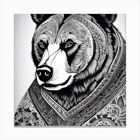 Bear Tattoo Canvas Print