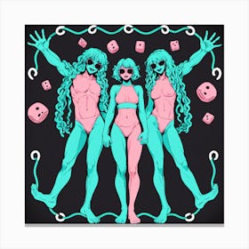 Three Girls In Bikinis 22 Canvas Print