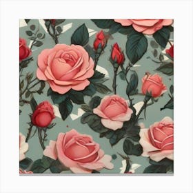 Roses Wallpaper Canvas Print