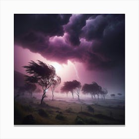 Stormy Sky With Trees Canvas Print