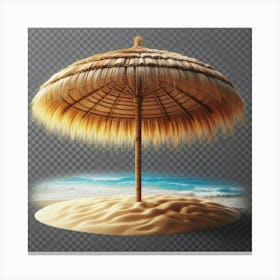 Umbrella On The Beach 2 Canvas Print