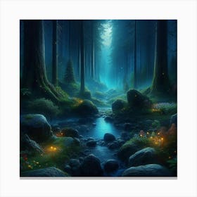 Forest At Night Canvas Print