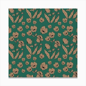 Green Floral Canvas Print