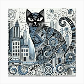 Onyx Ridge City Cat Canvas Print