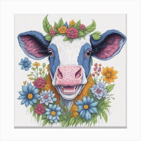 Cute Brave Lucky Cow Canvas Print