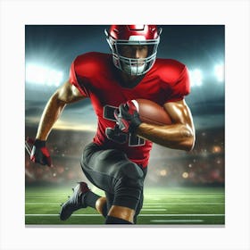 American Football Player Running 1 Canvas Print