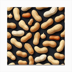 Peanuts On Black Background Canvas Print