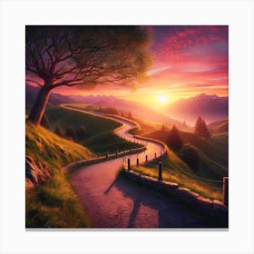 Sunset In The Mountains 1 Canvas Print