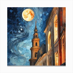 Moonlight In The City Canvas Print