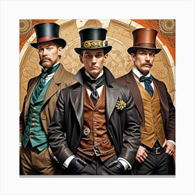 Steampunk Gentlemen's Fashion Cubism Style Canvas Print