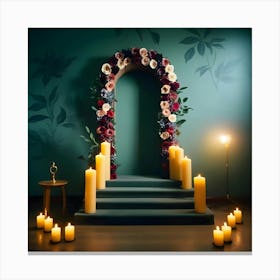 Wedding Arch With Candles Canvas Print