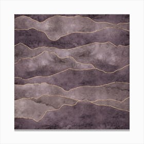 Mountain Range - Square Purple Canvas Print