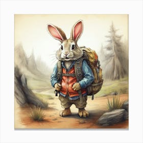 Rabbit With Backpack 3 Canvas Print