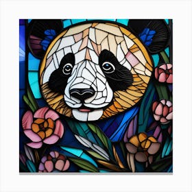 Panda Bear pop art stained glass Canvas Print