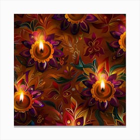 Diwali Themed Banner Texture Featuring Rangoli P Canvas Print