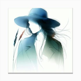 Girl In A Hat 4 Canvas Print