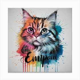 Empawered: A Vivid Feline Fusion Canvas Print