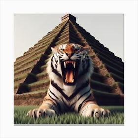 Tiger with Pyramid Canvas Print