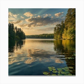 Sunset At Lake Michigan Canvas Print