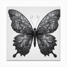 Black Lace Butterfly IV Canvas Print
