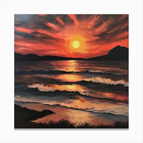 Sunset At The Beach Canvas Print