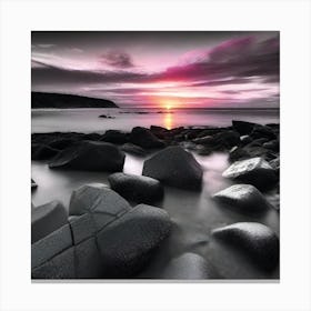 Sunset Over Rocks 12 Canvas Print