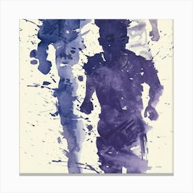 Purple Running Men Canvas Print