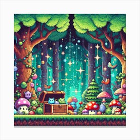8-bit enchanted forest 2 Canvas Print