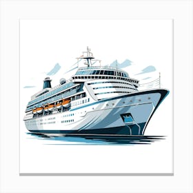 Cruise Ship Travel Vacation Cruising Sea Water Vessel Boat Liner Nature Cruise Liner Canvas Print