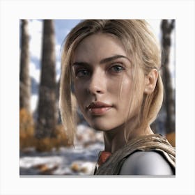 Girl In A Video Game Canvas Print