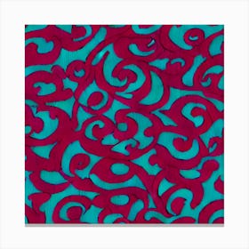 Red And Teal Abstract Canvas Print