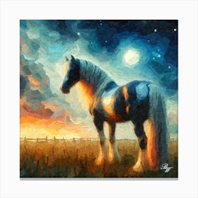 Abstract Paint Horse Oil Texture Canvas Print