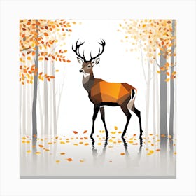 Deer In Autumn Forest Canvas Print