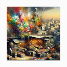 Colorful Market Canvas Print