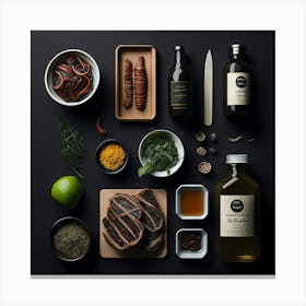 Barbecue Props Knolling Layout (10) Canvas Print