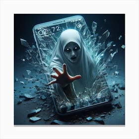 Ghost In The Phone Canvas Print
