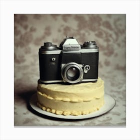 Vintage Camera Cake Canvas Print